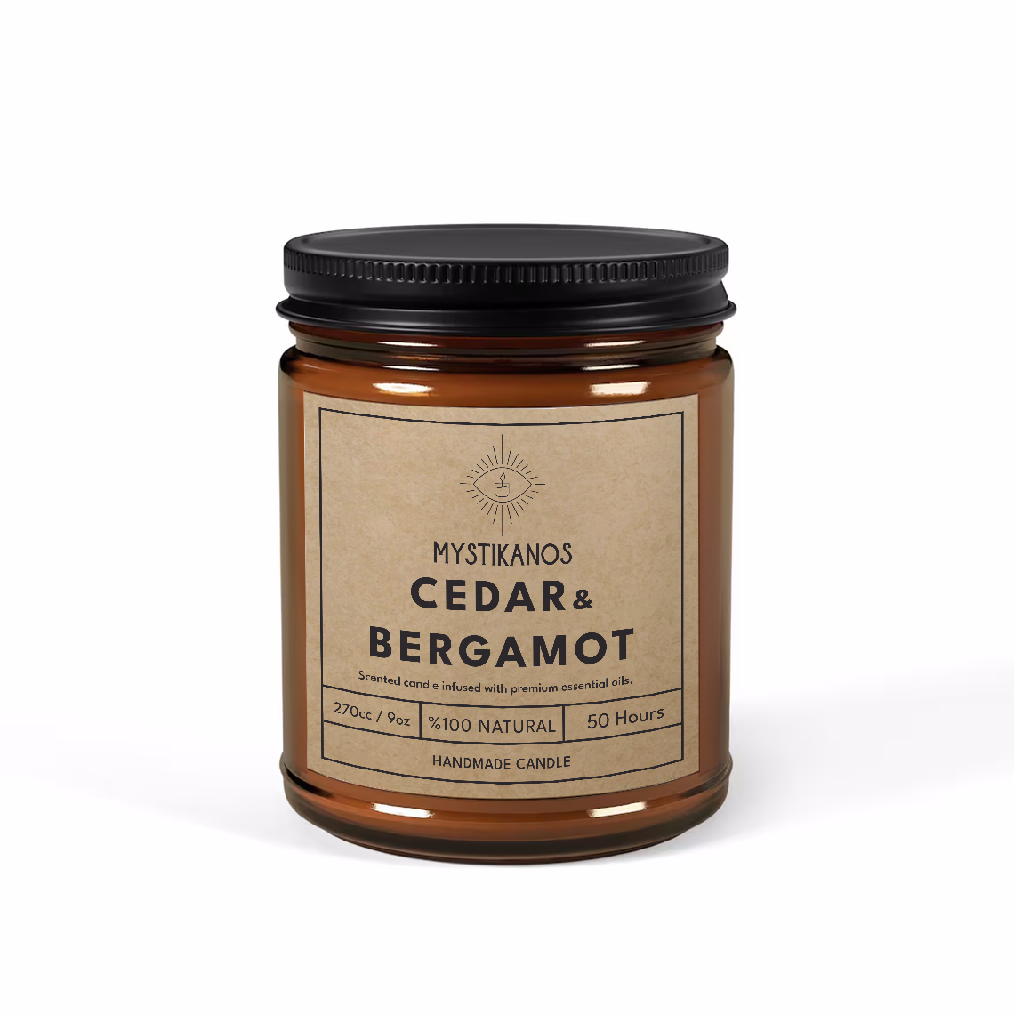 270cc %100 Naturel Aromaterapi Kokulu Soya Mum / Amber Serisi