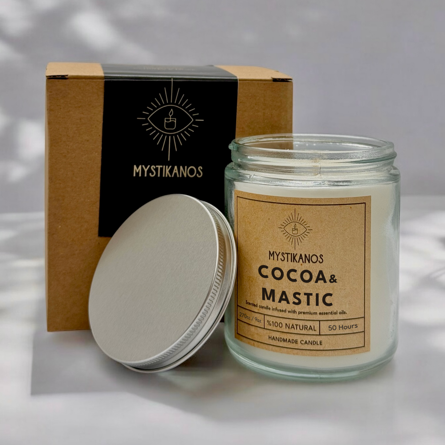 270cc %100 Naturel Aromaterapi Kokulu Soya Mum / Beyaz Seri
