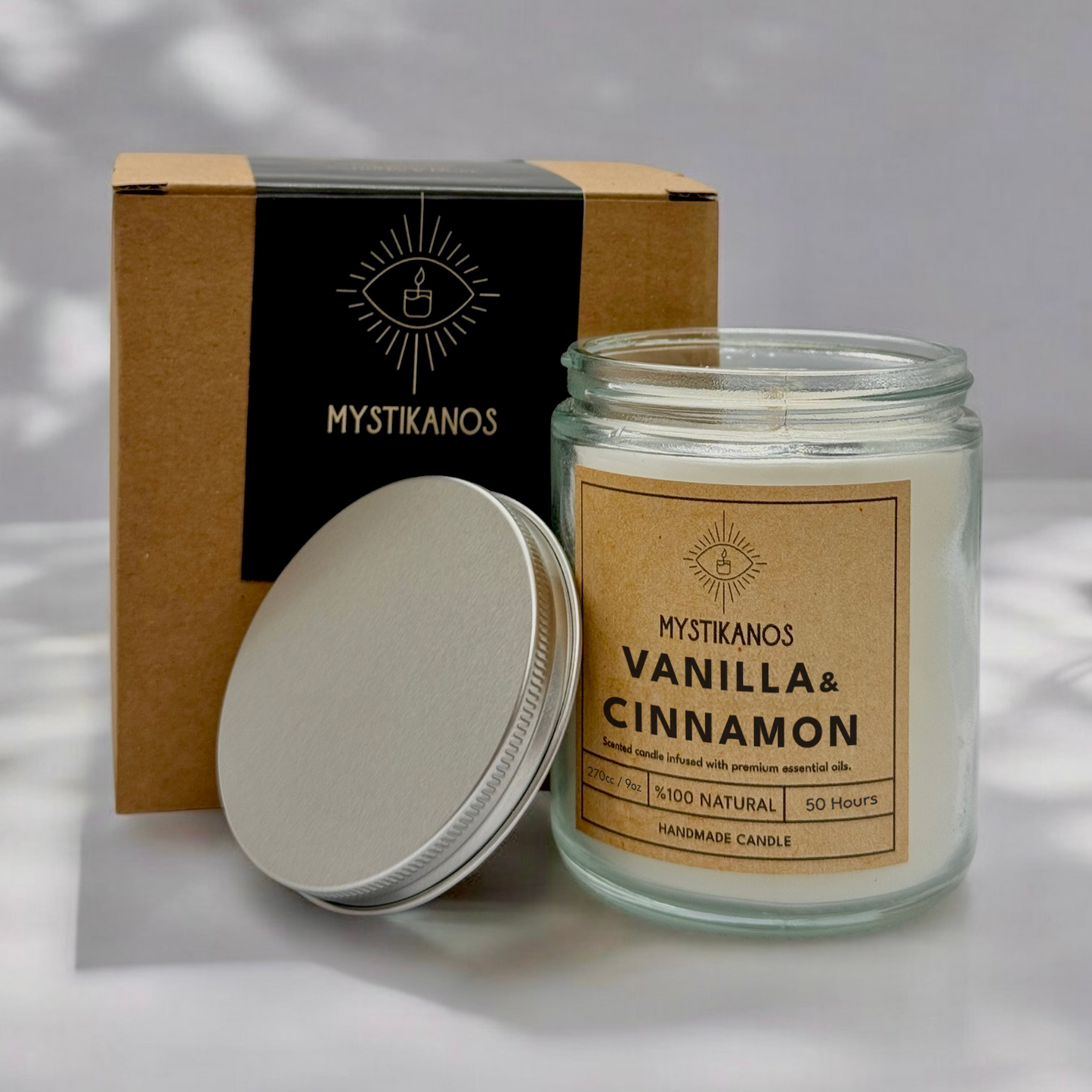 270cc %100 Naturel Aromaterapi Kokulu Soya Mum / Beyaz Seri