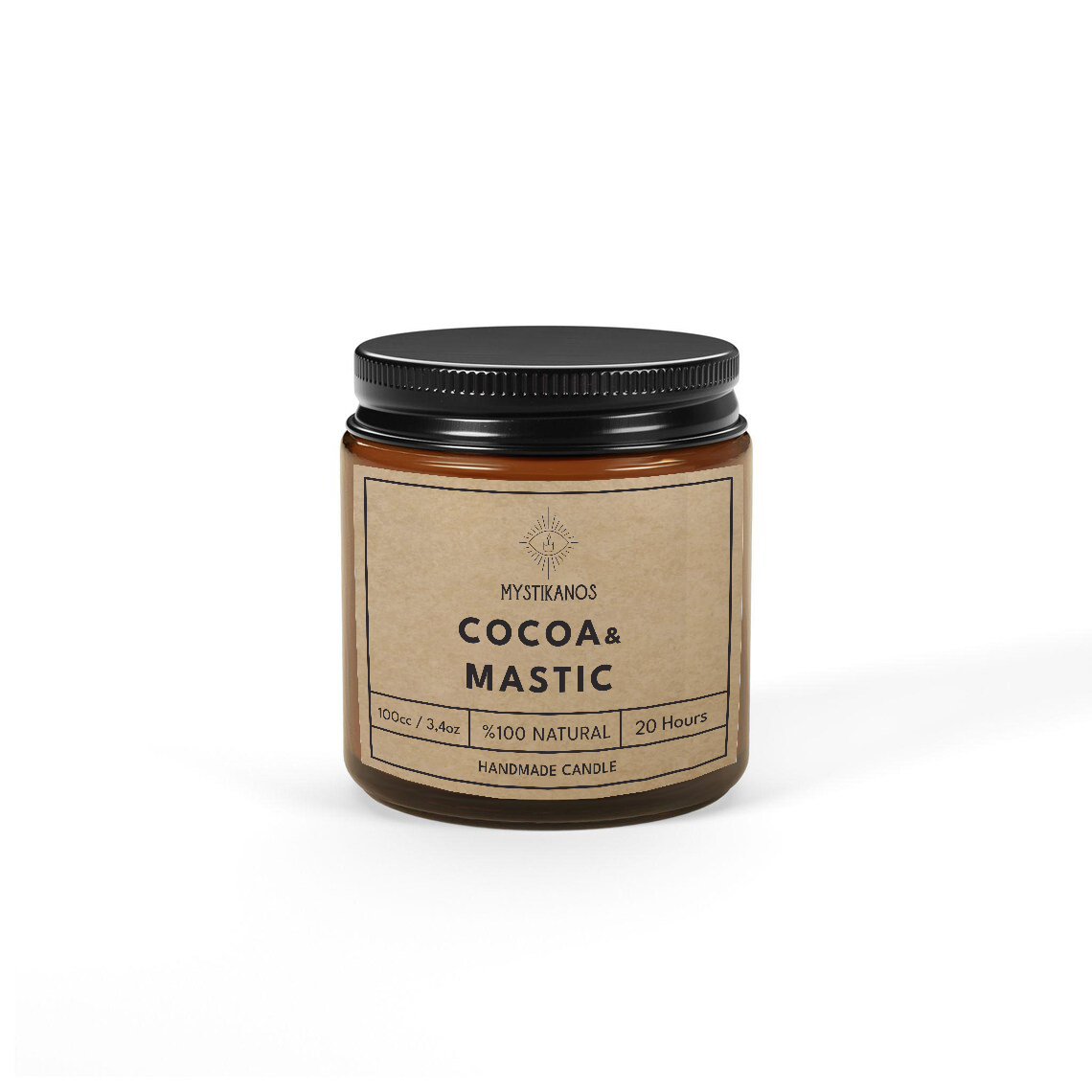 100cc %100 Naturel Aromaterapi Kokulu Soya Mum / Amber Serisi