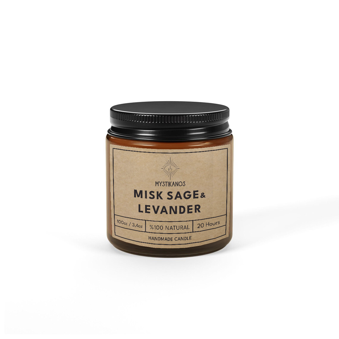 100cc %100 Naturel Aromaterapi Kokulu Soya Mum / Amber Serisi