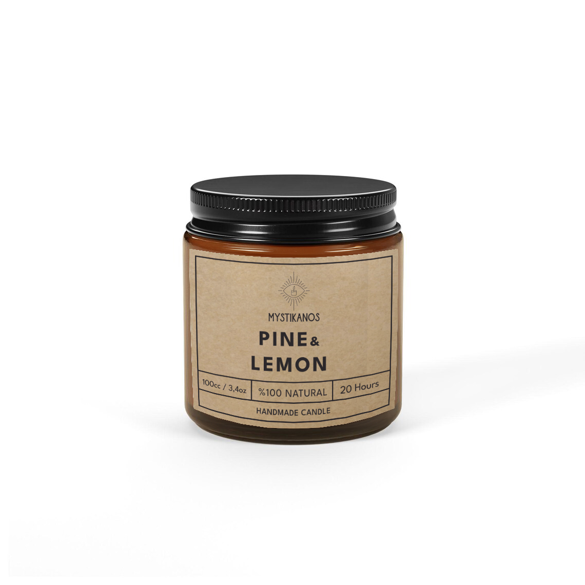 100cc %100 Naturel Aromaterapi Kokulu Soya Mum / Amber Serisi