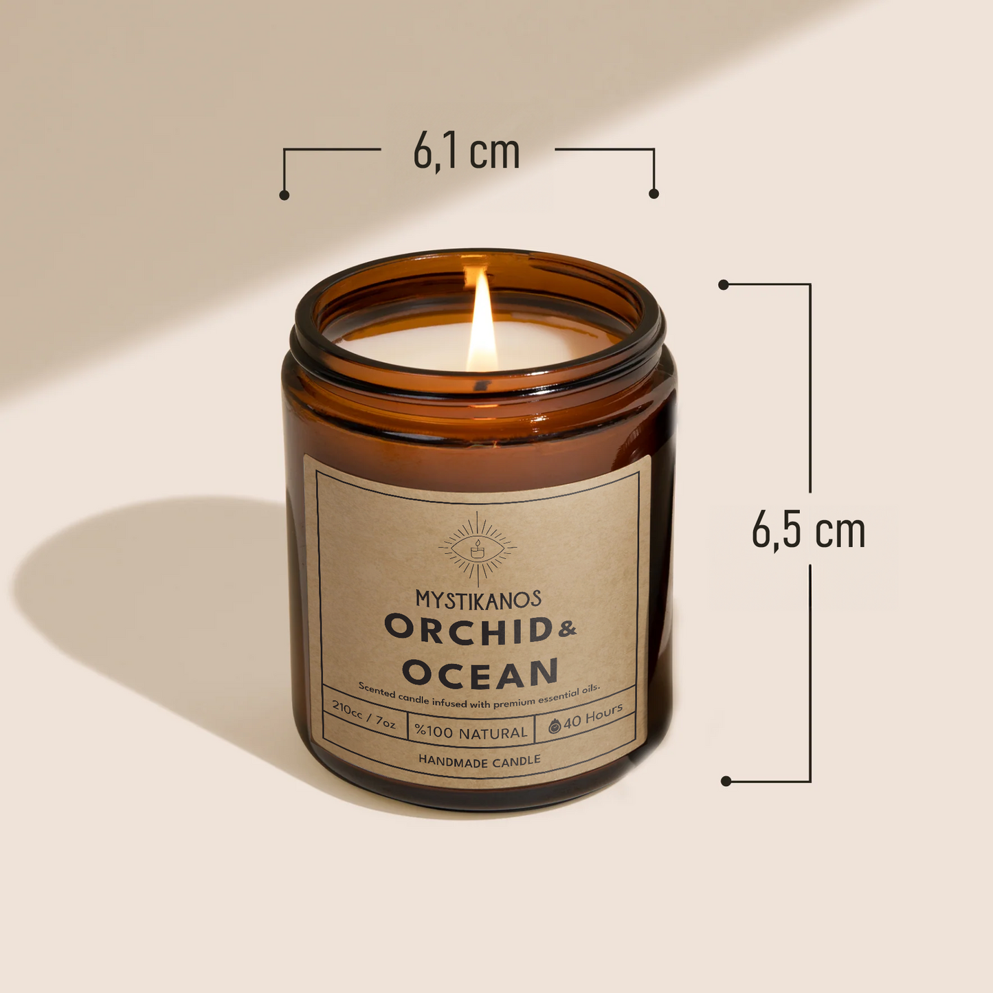 100cc %100 Naturel Aromaterapi Kokulu Soya Mum / Amber Serisi